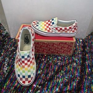 Vans Slip-On Rainbow Checkerboard Skate